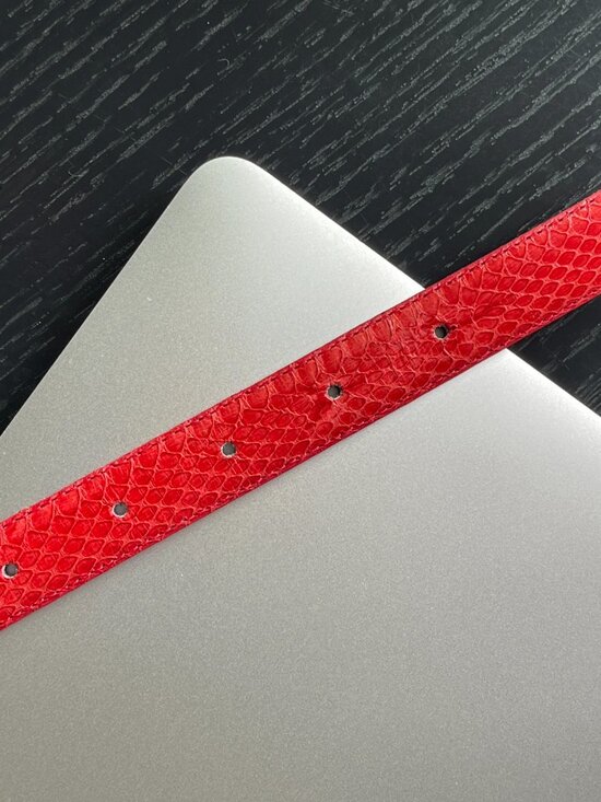 Size S TJW Genuine Snakeskin Belt for Mervyn\'s  Size & Fit * Tag Size: M (Medium main image 4